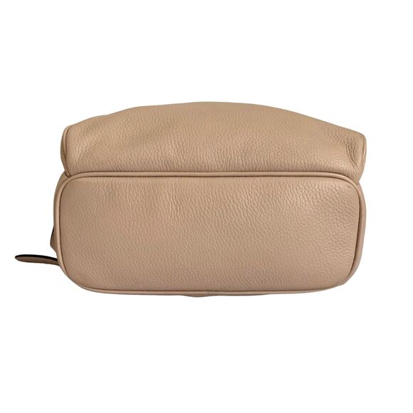 Michael Kors Pebbled Leather Backpack Taupe Beige Medium Size - Picture 6 of 11